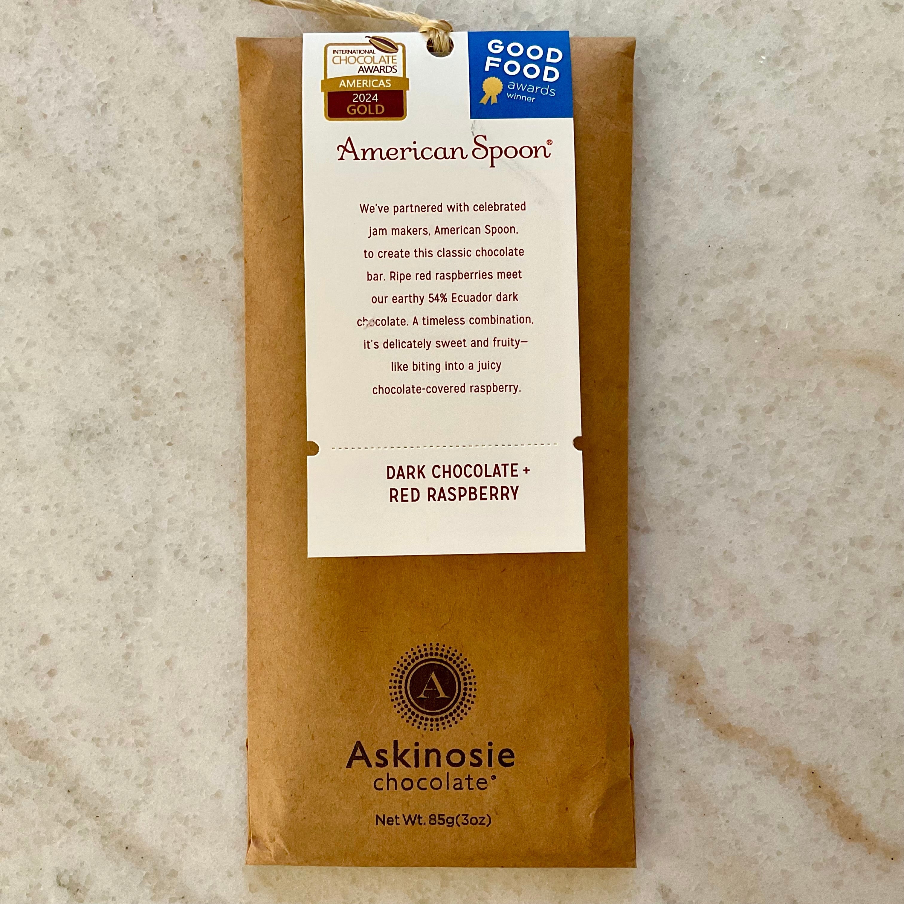 Askinosie Dark Chocolate + Red Raspberry Bar - Barometer Chocolate