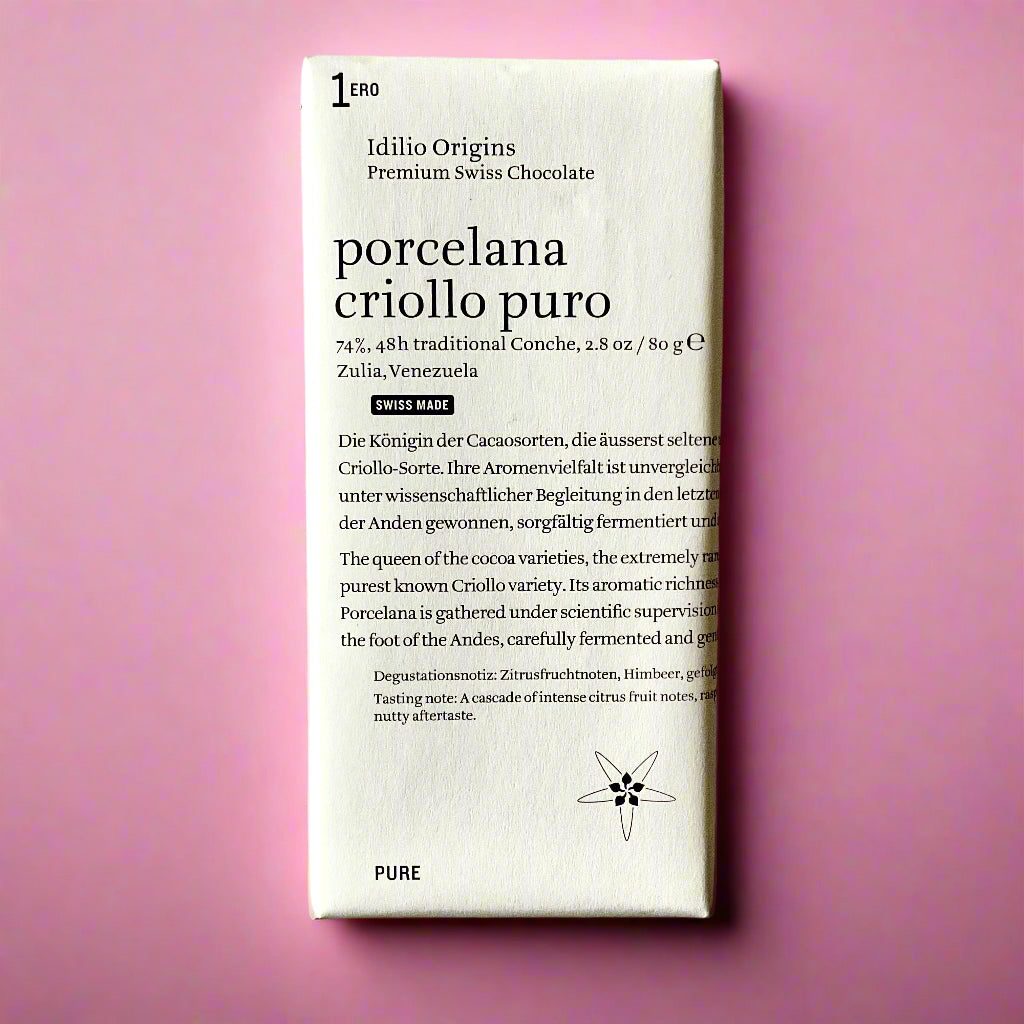 Idilio Origins Porcelana Criollo Puro Dark Chocolate Bar - Barometer Chocolate