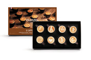 Cluizel Boxed Set of 8 Cappuccino Cups with Dark Chocolate and Chocolate Coffee Ganache