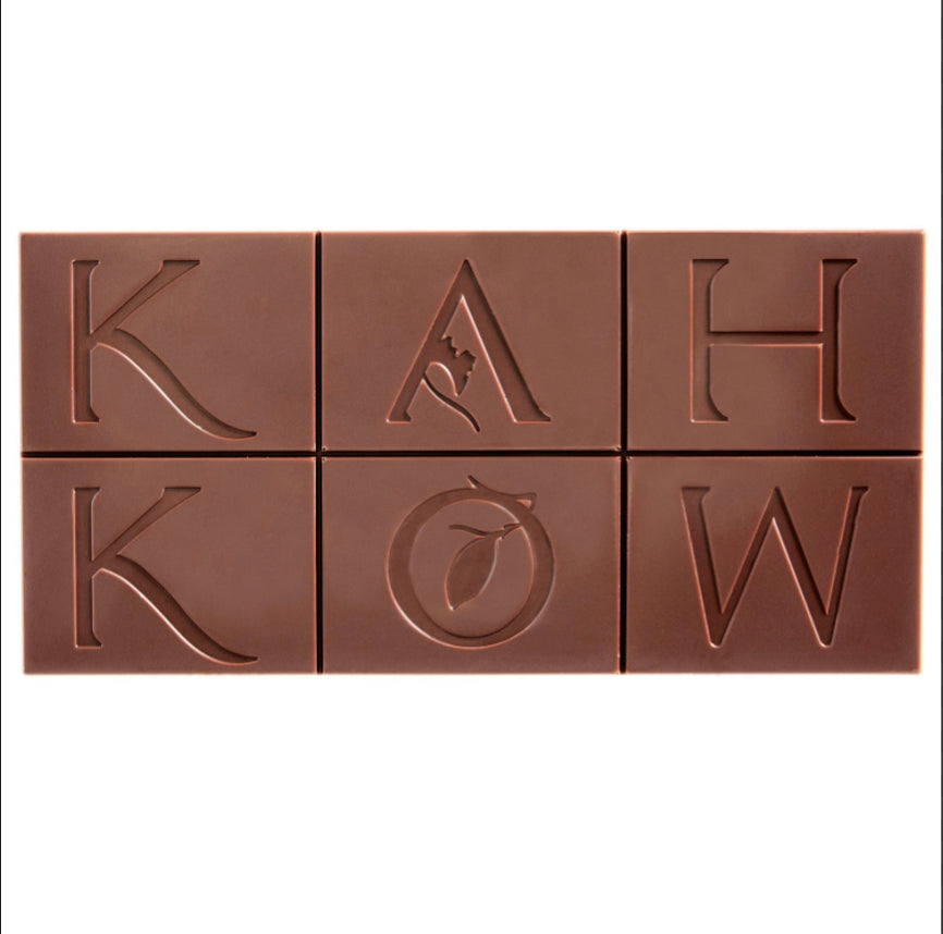 Kahkow Dark Chocolate Bar Unwrapped