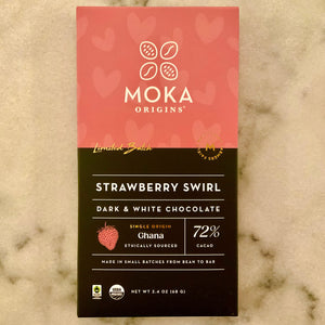 Moka Origina Strawberry Swirl Dark & White Chocolate Bar