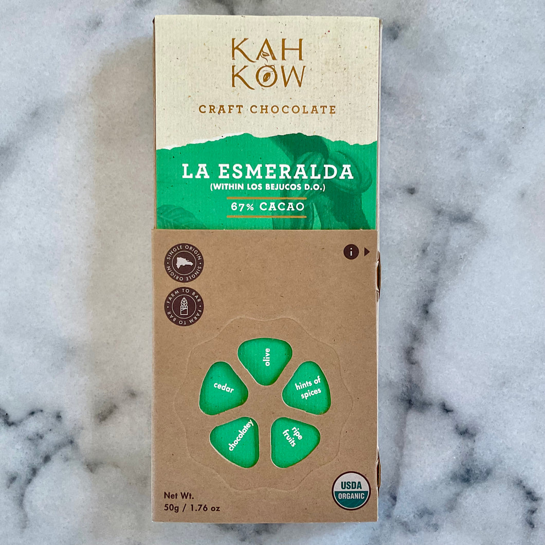 Kahkow La Esmeralda Dark Chocolate Bar 67%