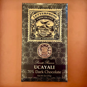 Letterpress Ucayali Private Reserve Dark Chocolate Bar 70%