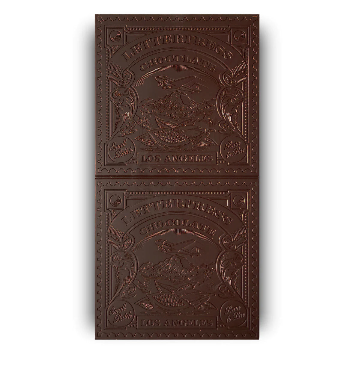 Letterpress Chocolate Bar unwrapped