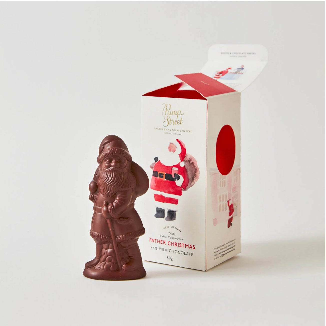 Pump Street Father Christmas Figure in Togo Swiss Milk Chocolate