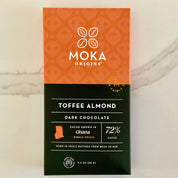 Moka Origins Toffee Almond Dark Chocolate Bar