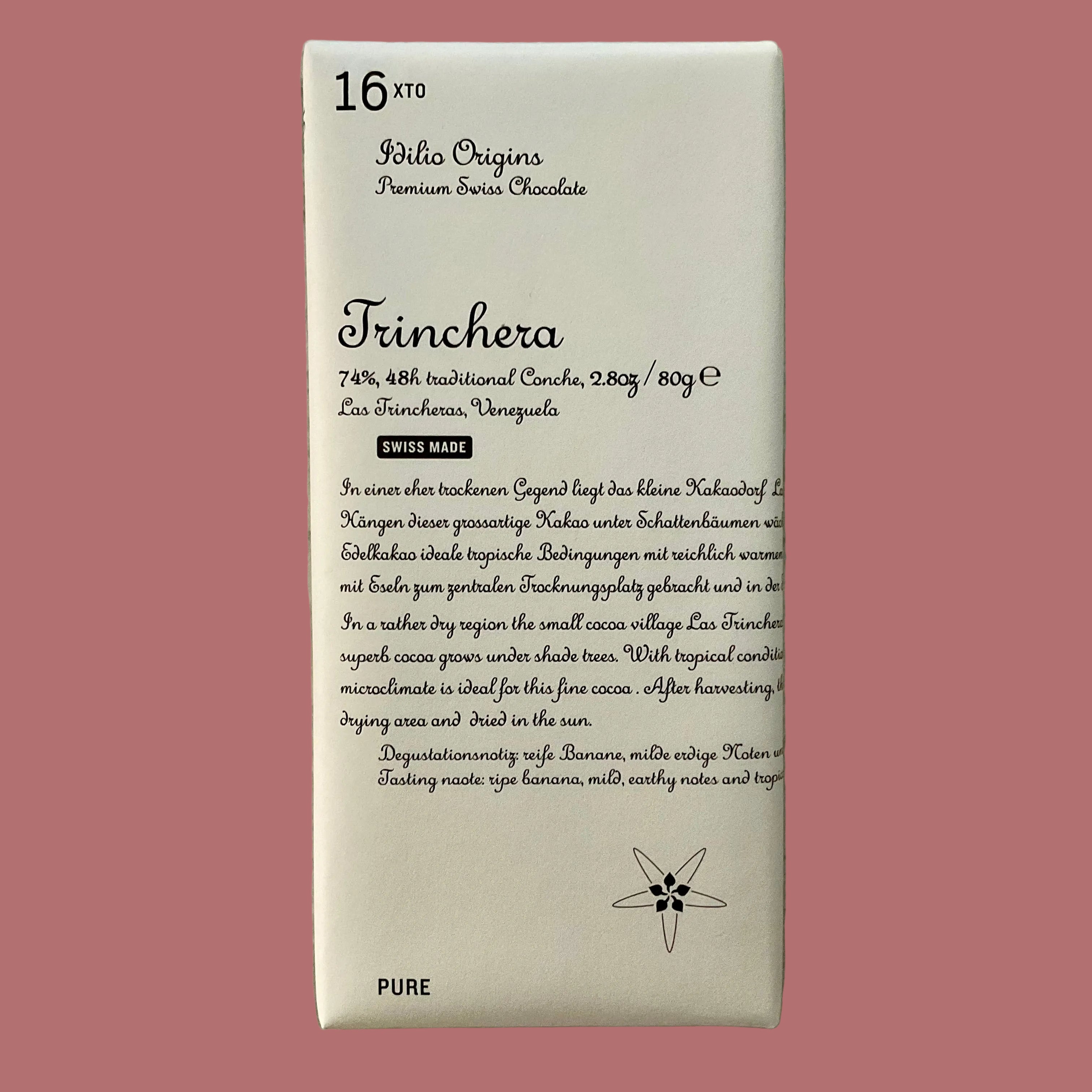 Idilio Origins Trinchera 74% Dark Chocolate Bar