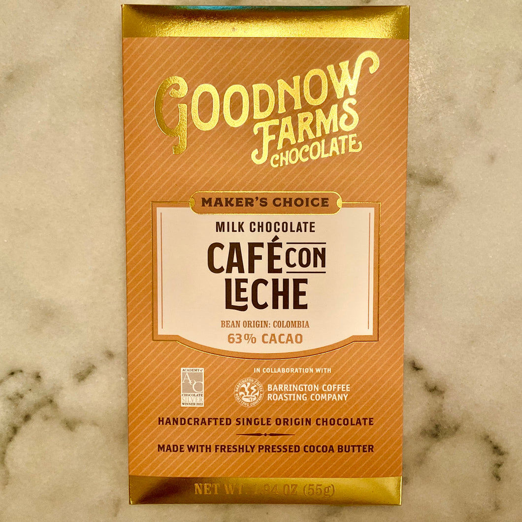 Goodnow Farms Cafe Con Leche Milk Chocolate Bar 63%