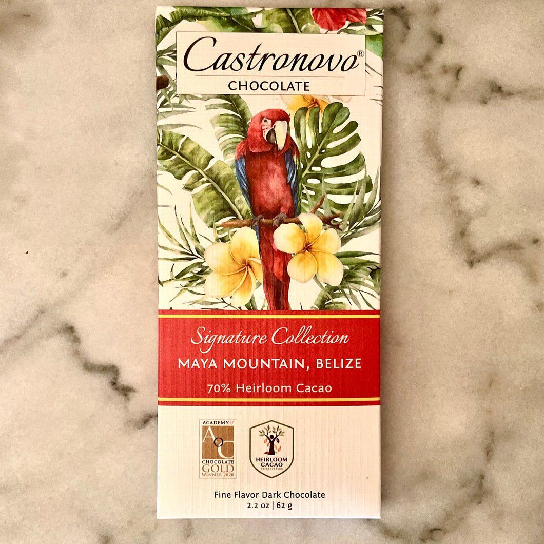 Castronovo Signature Collection Maya Mountain Belize Dark Chocolate Bar 70%