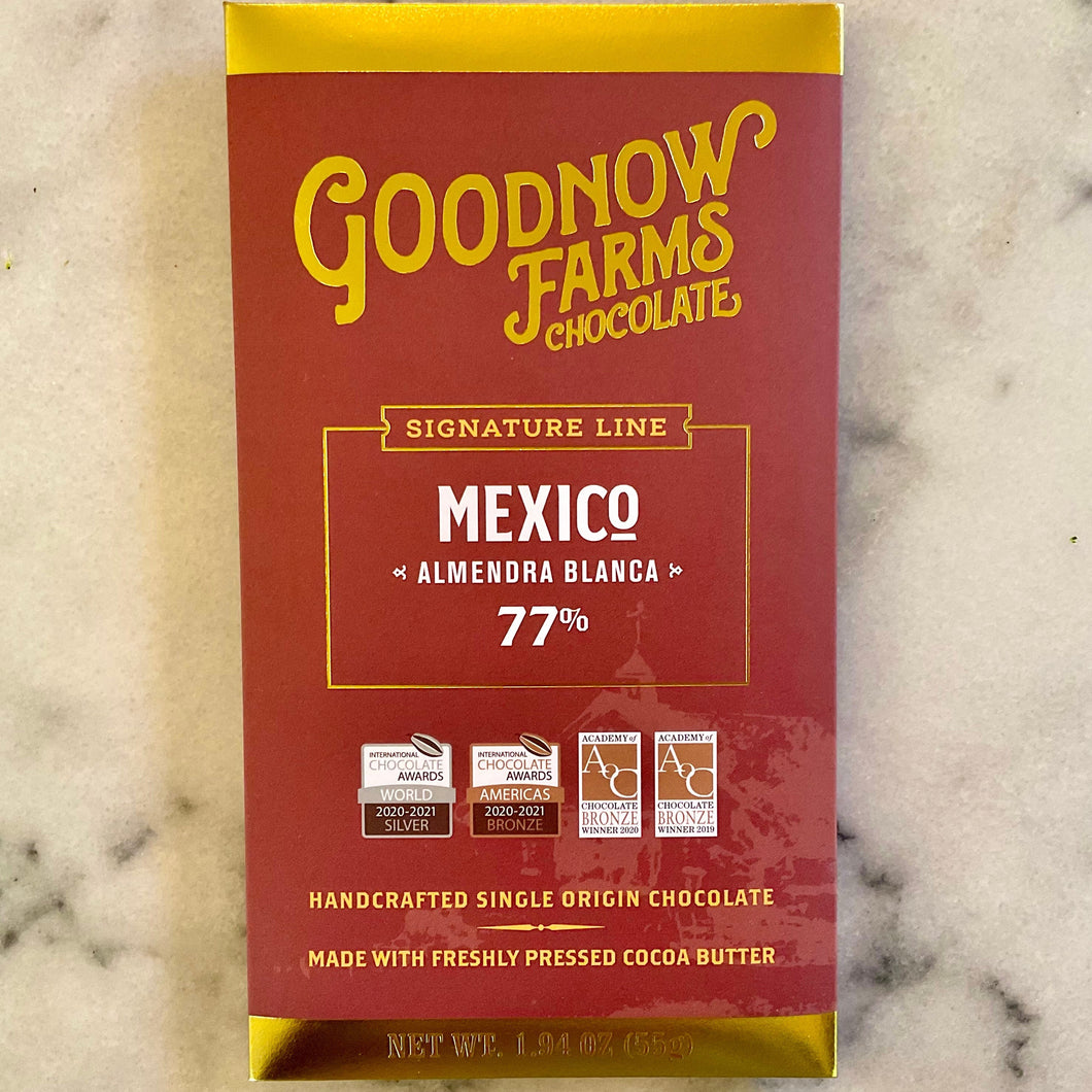 Goodnow Farms Mexico Almendra Blanca Dark Chocolate Bar - Barometer Chocolate