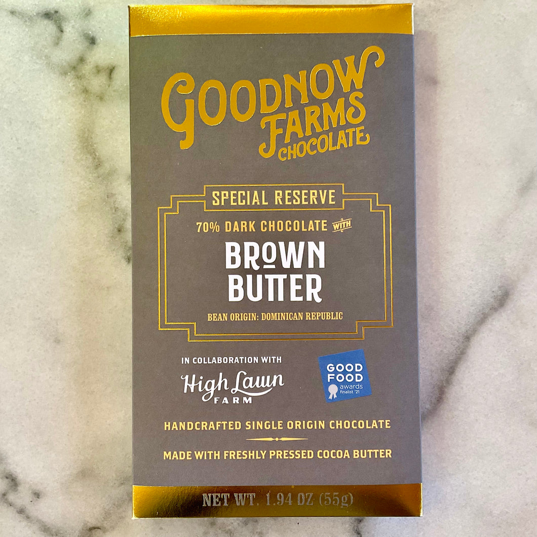 Goodnow Farms Special Reserve Brown Butter 70% Dark Chocolate Bar
